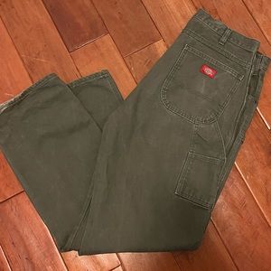 Green Dickies Canvas Carpenter Pants